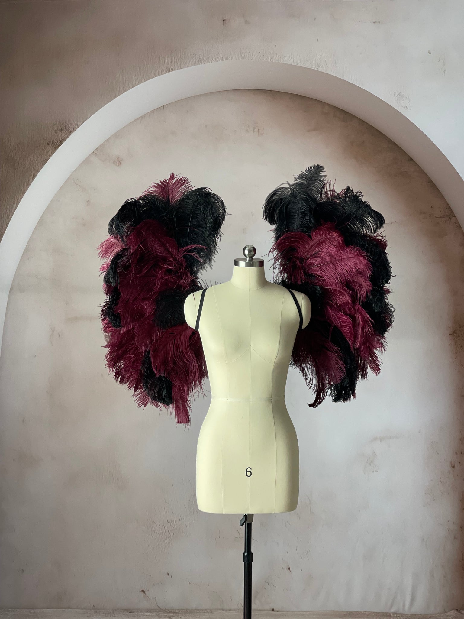 Halloween costume angel wings by kyndra jade, black angel wings with Merlot accents