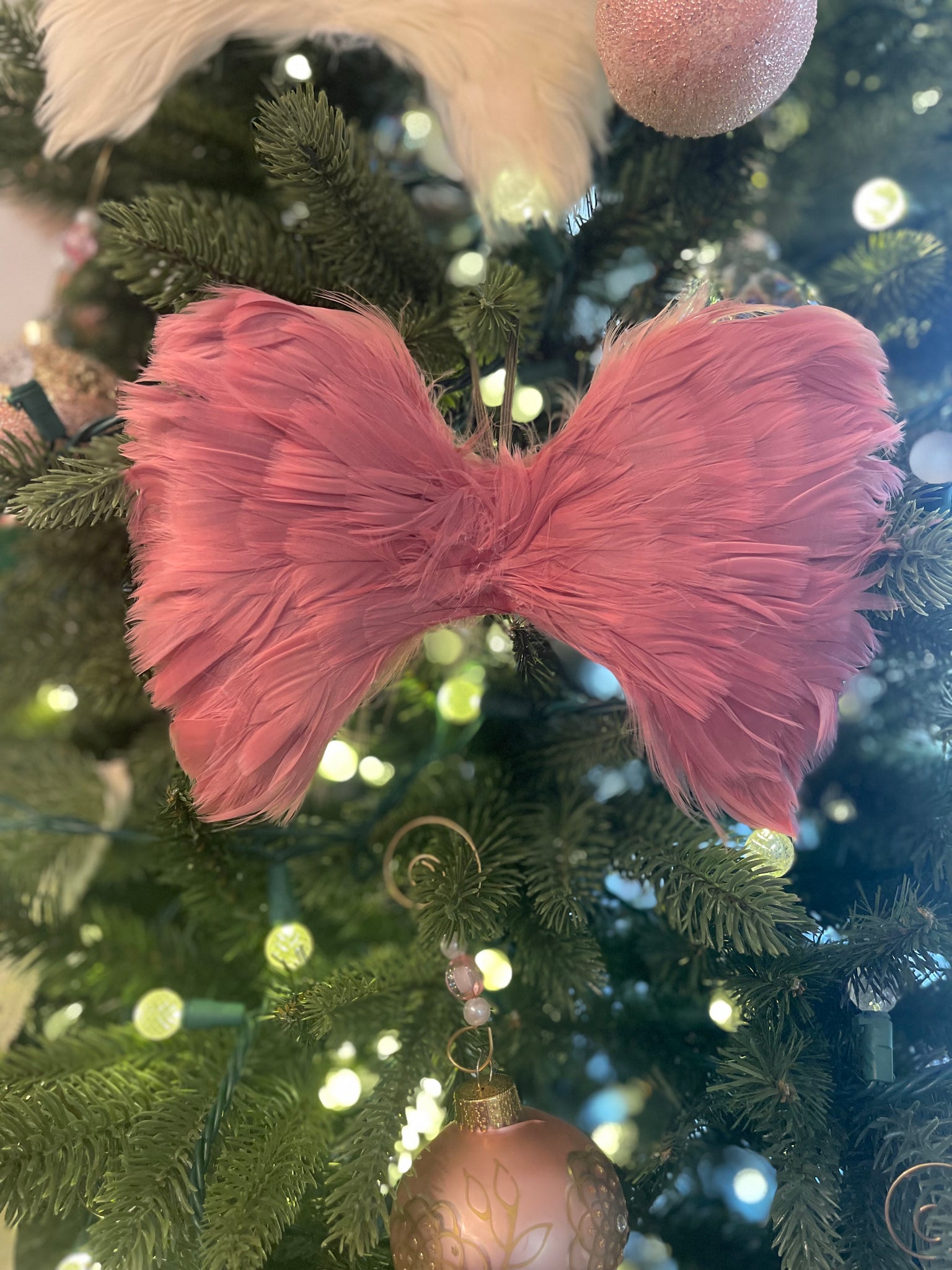 Estelle rose mauve handmade angel wing ornament 