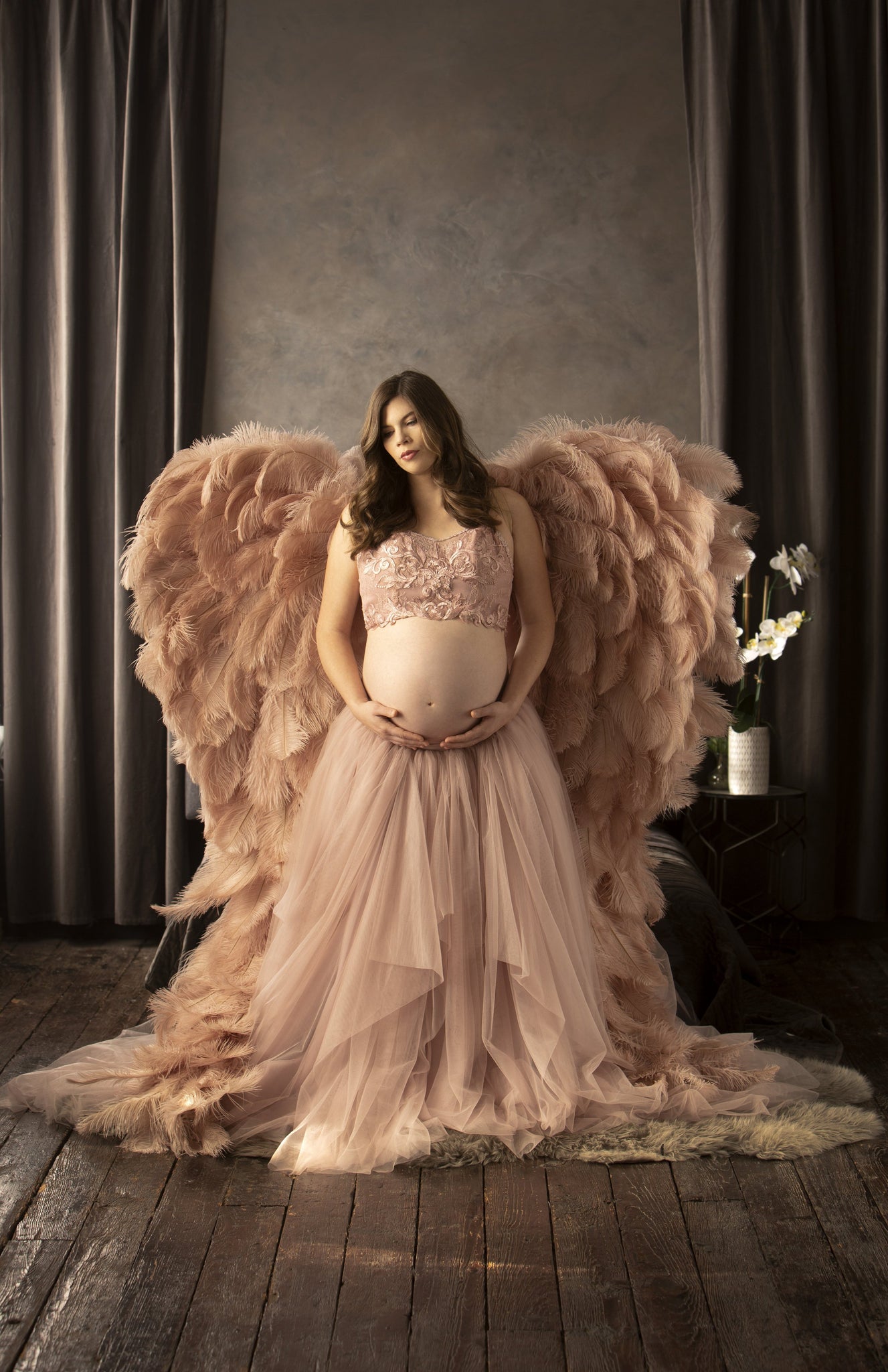Victoria's Secret Angel Wings Maternity Photo Session - SugaShoc