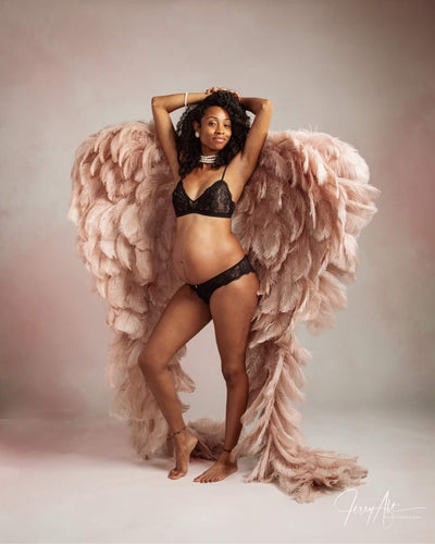 Maternity boudoir Angel Wings